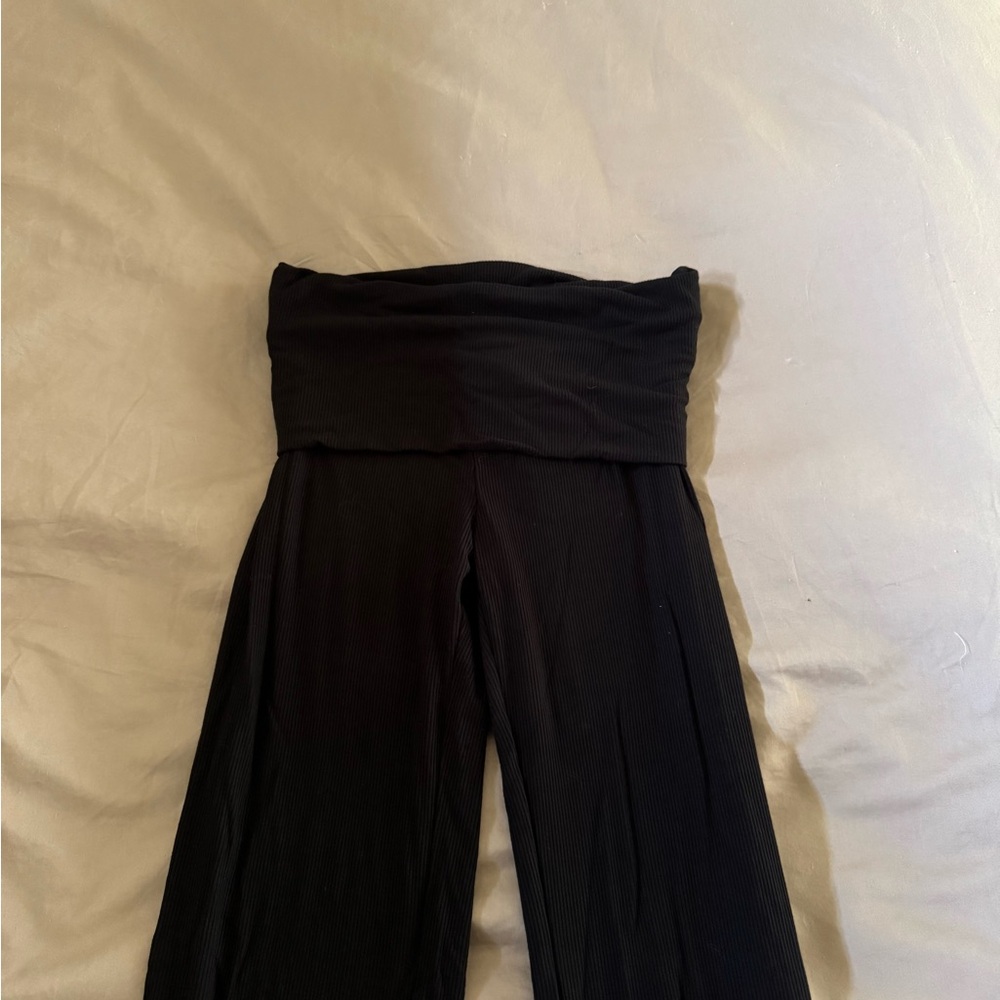 Skims Black Fold Over Leggings
